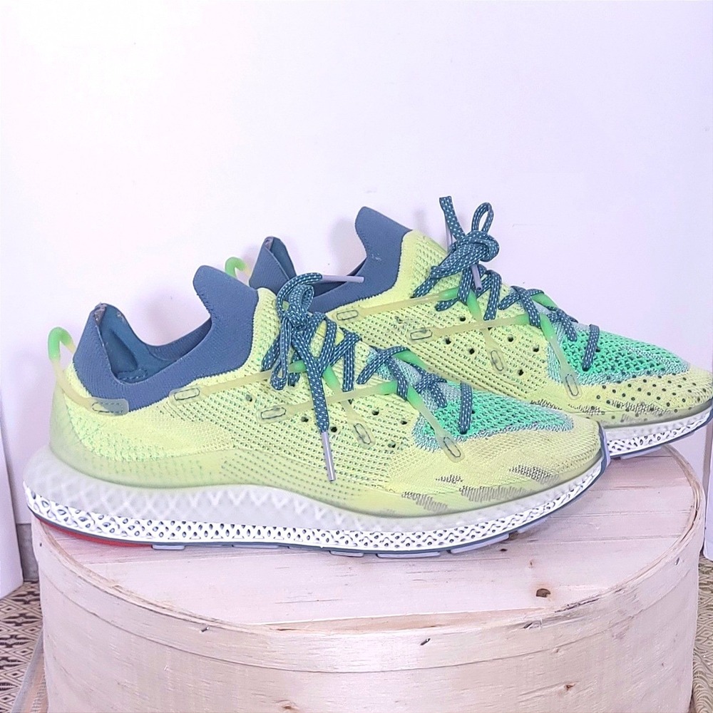 Adidas 4D Run 1.0 Signal Coral Lime Green Blue Mens Shoes FY3603 Size 9.5
